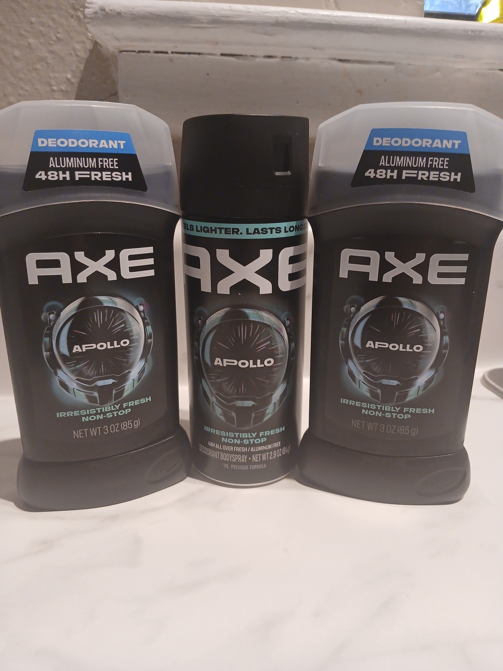 AXE Apollo Men’s Deodorant Sticks (2) & Body Spray(1) Set - Black NWT